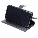 Wholesale iPhone SE 2020 / 8 / 7 Multi Pockets Folio Flip Leather Wallet Case with Strap (Black)